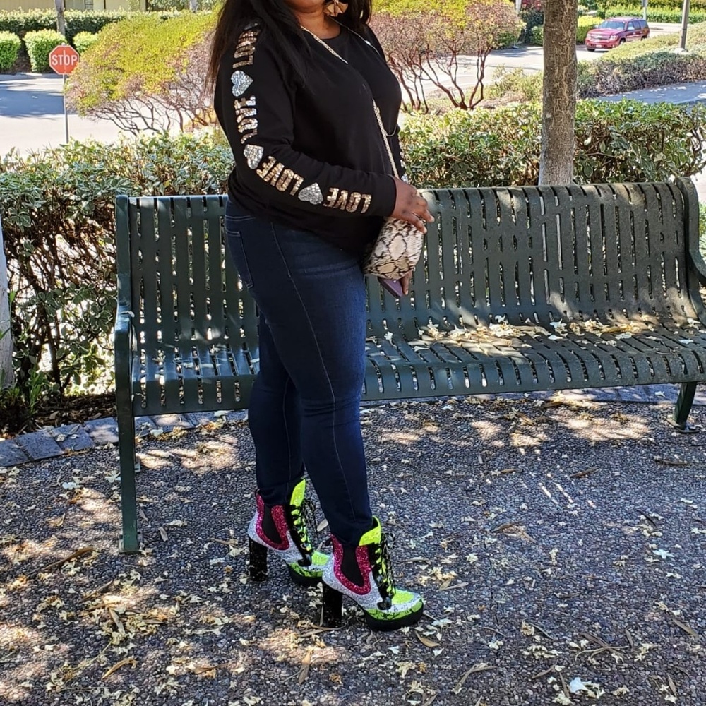 Multi Snake Print Boot Neon Nell 10 - Picture 5 of 8